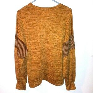 Notations top OVERSIZED pullover knit, sweater top mustard/ ocre heathered